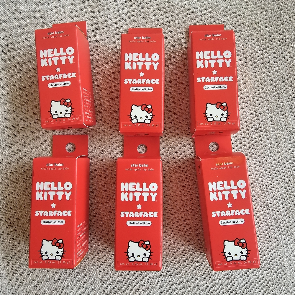Hello Kitty Starface Red Lip Balm Limited Addition 6 Pieces